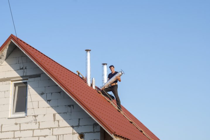 Our Technician is working for air ducts on the roof