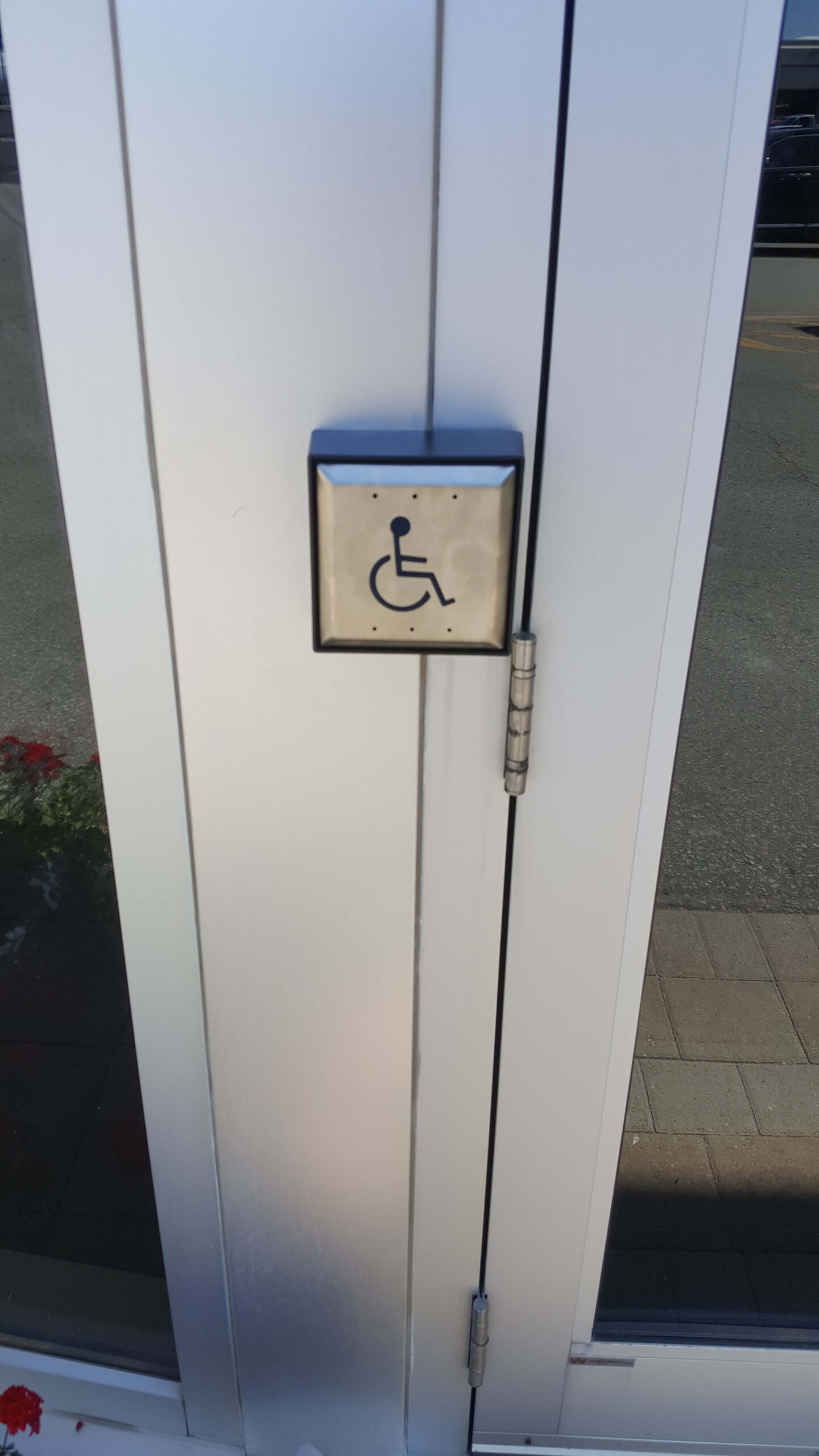 Handicap push button door opener